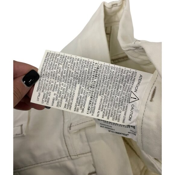 Zara Womens Jeans EU 38 US 6 Barrel-Leg White High-Waist Stretch 6045/051 NWT - Picture 5 of 16